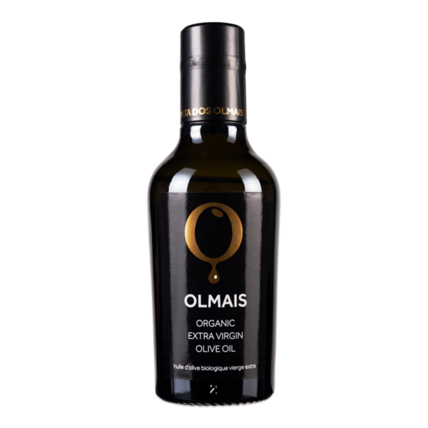 Bottle of Olmais Organic Extra Virgin Olive Oil – 500 ml, cold-pressed Cobrancosa EVOO from Portugal’s Trás-os-Montes region