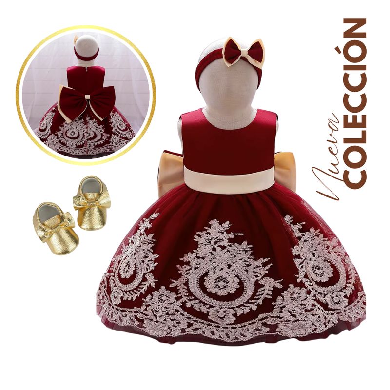 🎄Combo NAVIDAD 👗  Vestido 🎀 Vincha 🩰Zapatos