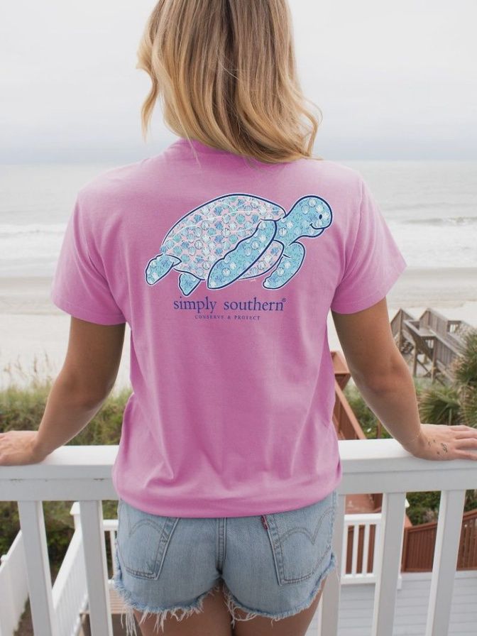 Simply Southern Fancy Pink Turtle Tee