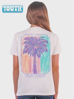 Simply Southern Youth Abstract Style Palm Tree Tee