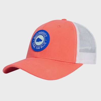 Guy Harvey Mahi Blue Rubberized Patch Mesh Trucker Hat