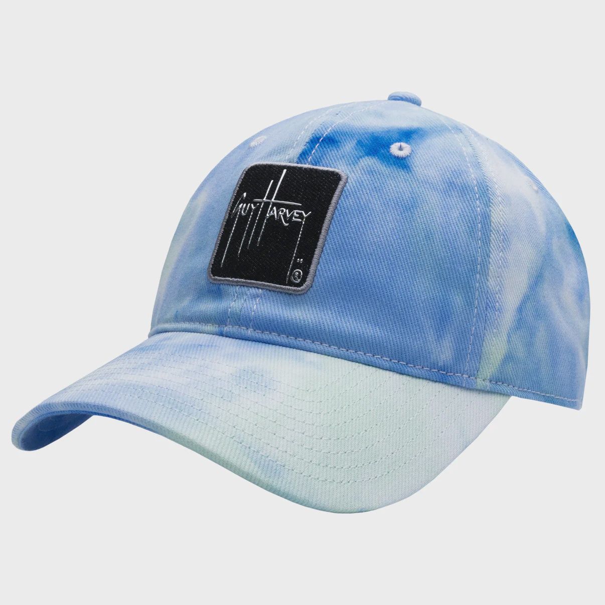 Guy Harvey Chrome Patch Tye Dye Hat - Powder Blue