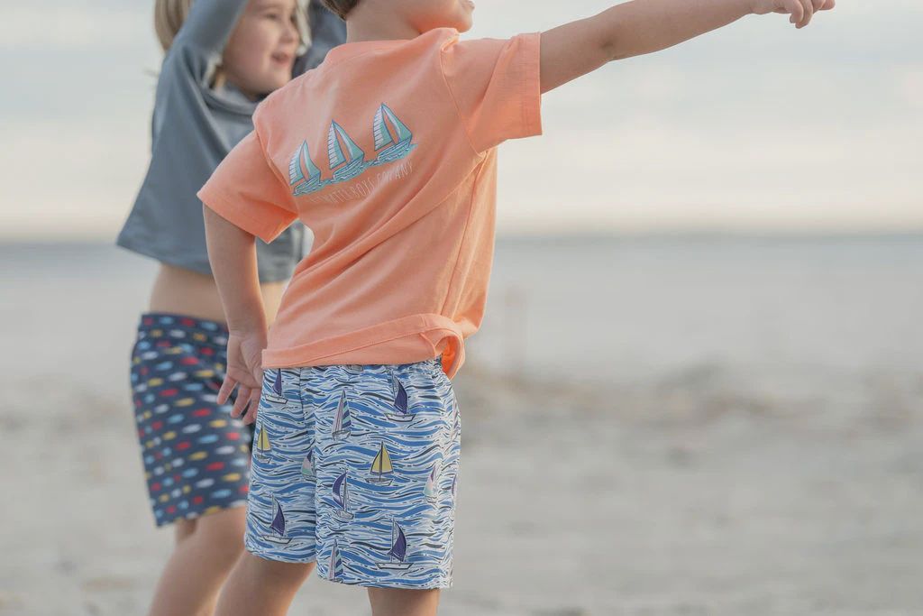 Saltwater Boys Boat Trio SS Boys Graphic Tee Coral