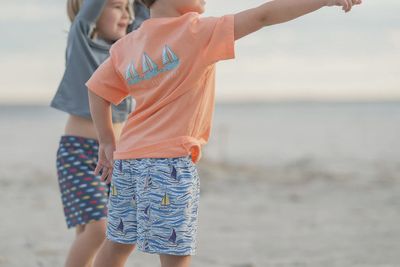 Saltwater Boys Boat Trio SS Boys Graphic Tee Coral