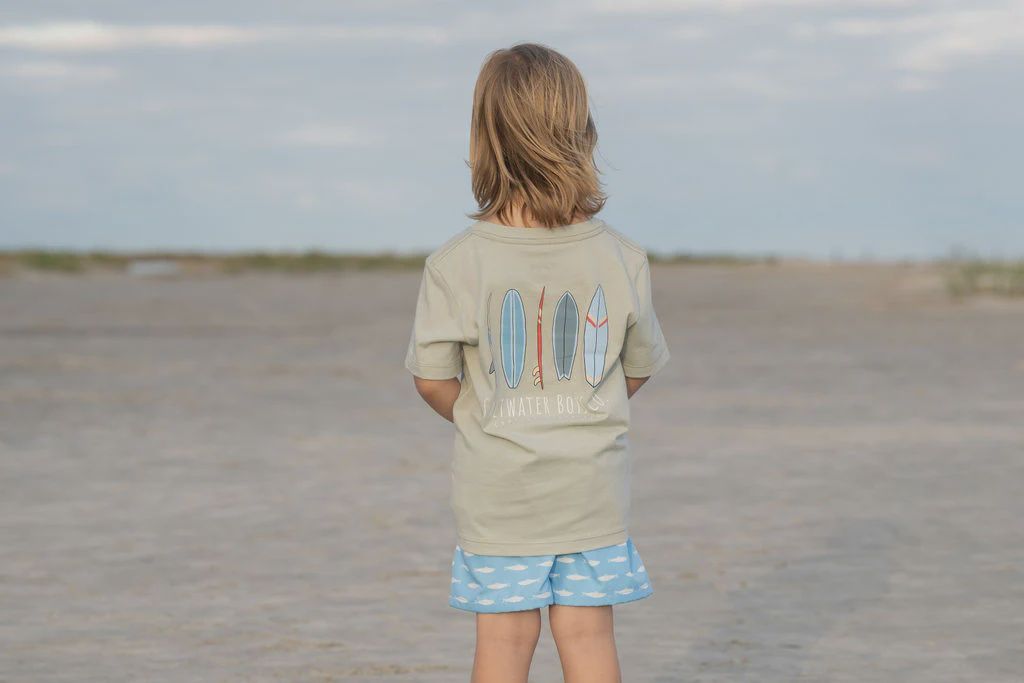 Saltwater Boys Surfboards Ss Boys Graphic Tee Grey