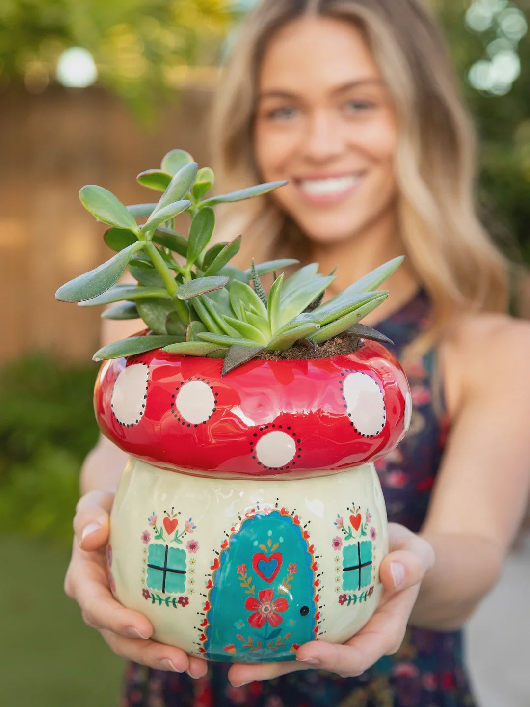 Natural Life So Cute Ceramic Planter - Mushroom