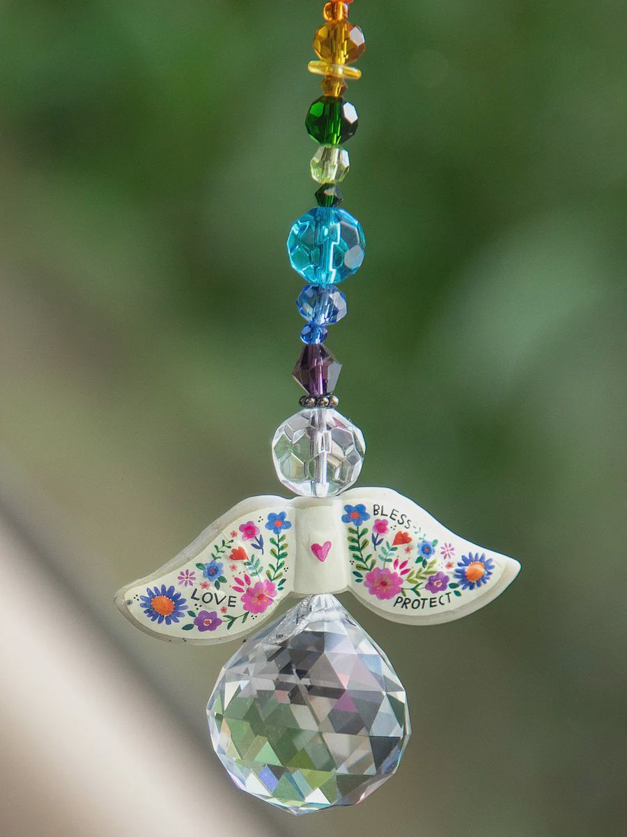 Natural Life Sun Catcher Car Charm - Angel Rainbow