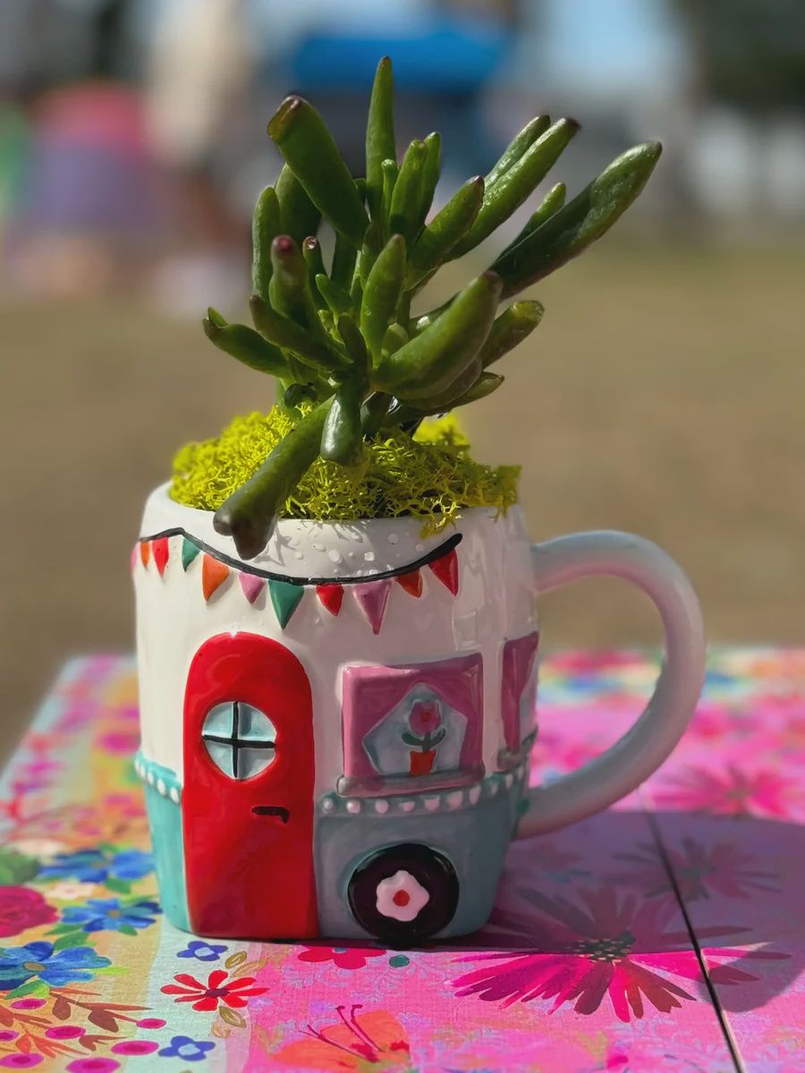 Natural Life Folk Art Mug - Hazel The Camper