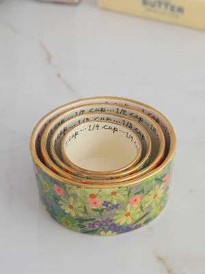 Natural Life Ceramic Nesting Measuring Cups - Multi Floral