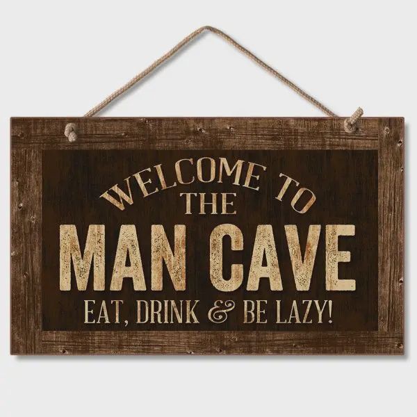 Man Cave Decorative Hanging Wood Sign 9.5&quot; X