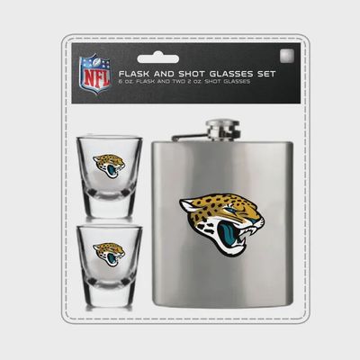 Jacksonville Jaguars Hip Flask &amp; Shot Glass Set