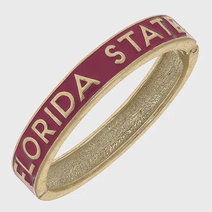 Florida State Seminoles Enamel Hinge Bangle - Garnet