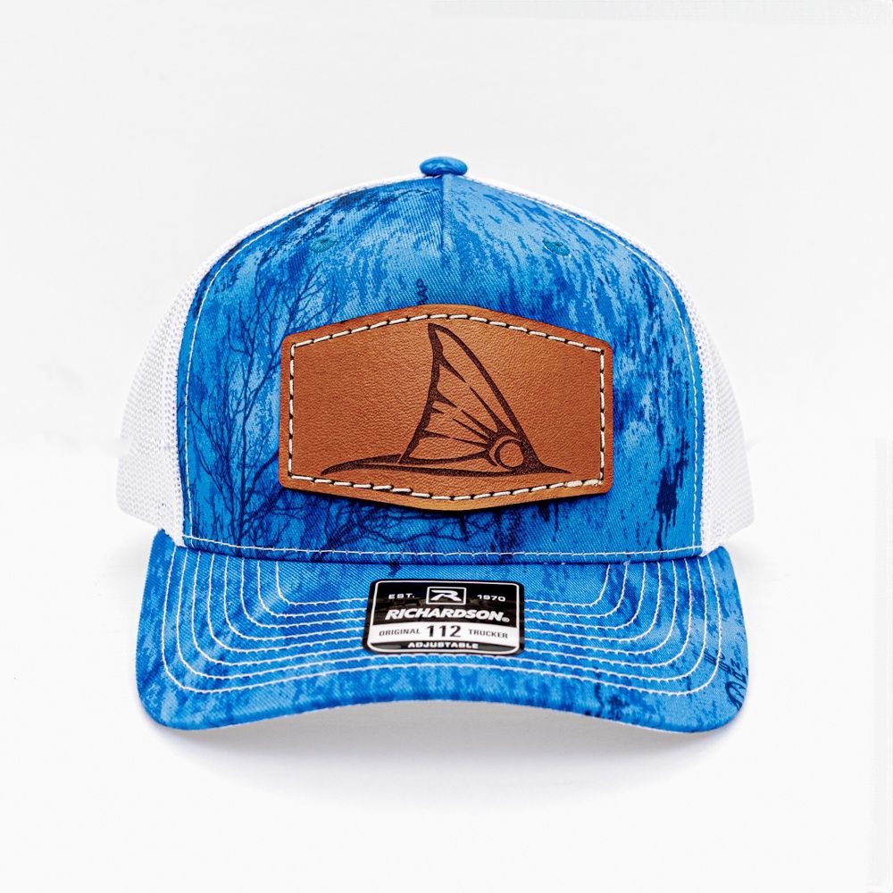 Richardson &quot;Tailing Red&quot; Leather Patch Mesh Trucker Hat