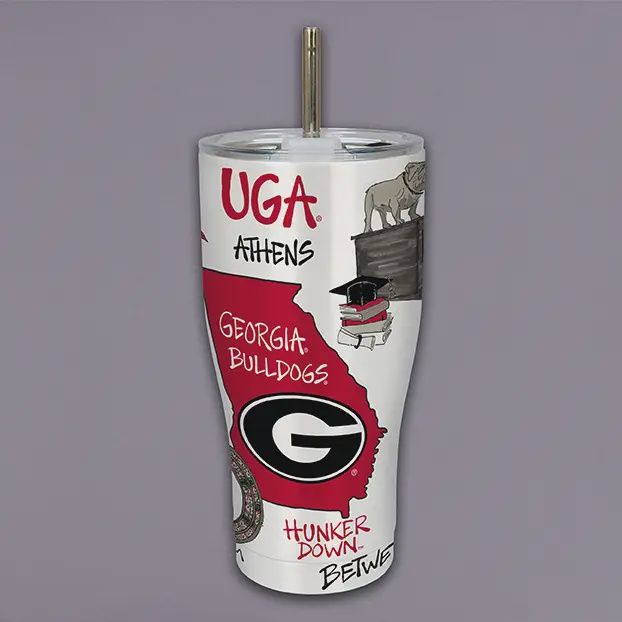 NCAA UGA Icon Metal 30 oz Tumbler
