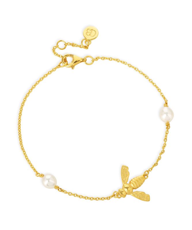 Bee and Pearl Chain Bracelet
