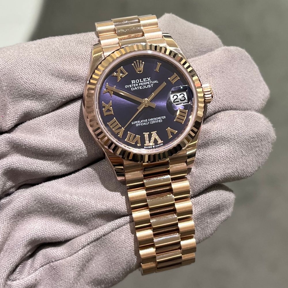 Pre-Owned Rolex Oyster Perpetual Rose Gold 31mm Datejust 278275