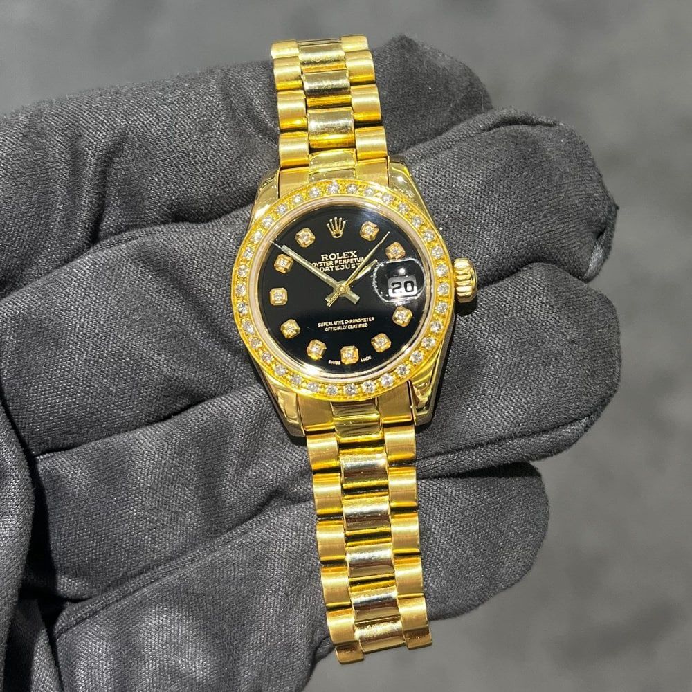 Pre-Owned Rolex Oyster Perpetual Datejust Gold Ladies Watch 179178