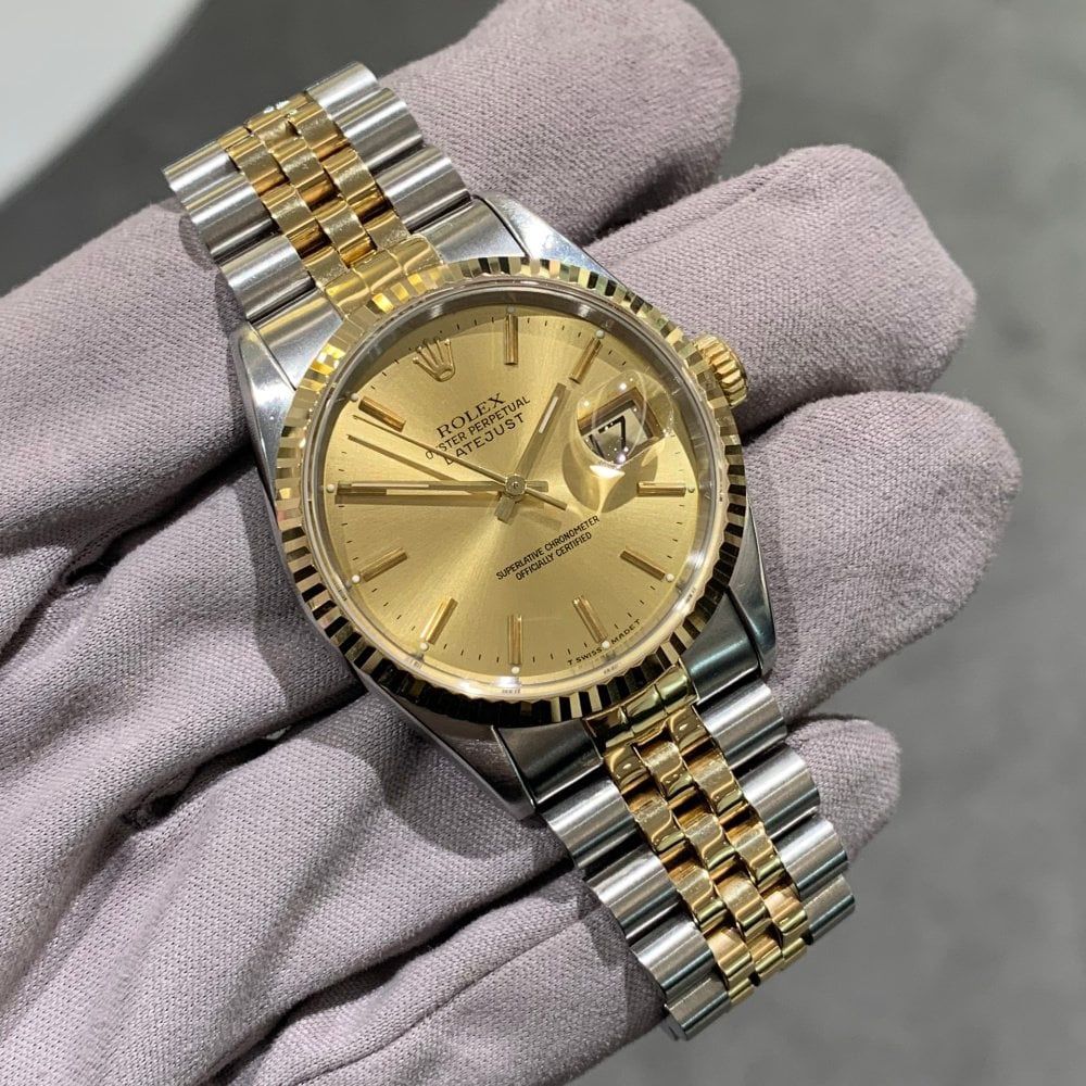 Pre-Owned Rolex Oyster Perpetual Datejust Steel &amp; Gold Gents Watch 16233