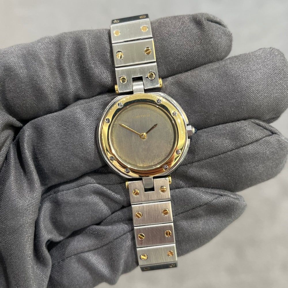 Pre-Owned Cartier Santos Vendoome Ronde Steel &amp; Gold Quartz Ladies 8191