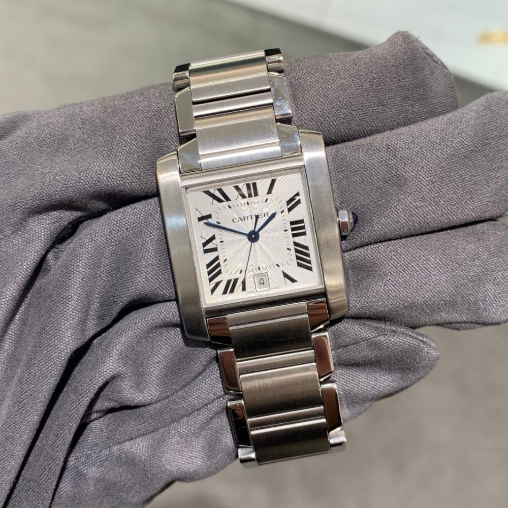 Pre-Owned Cartier Tank Steel Automatic Gents Watch 2302