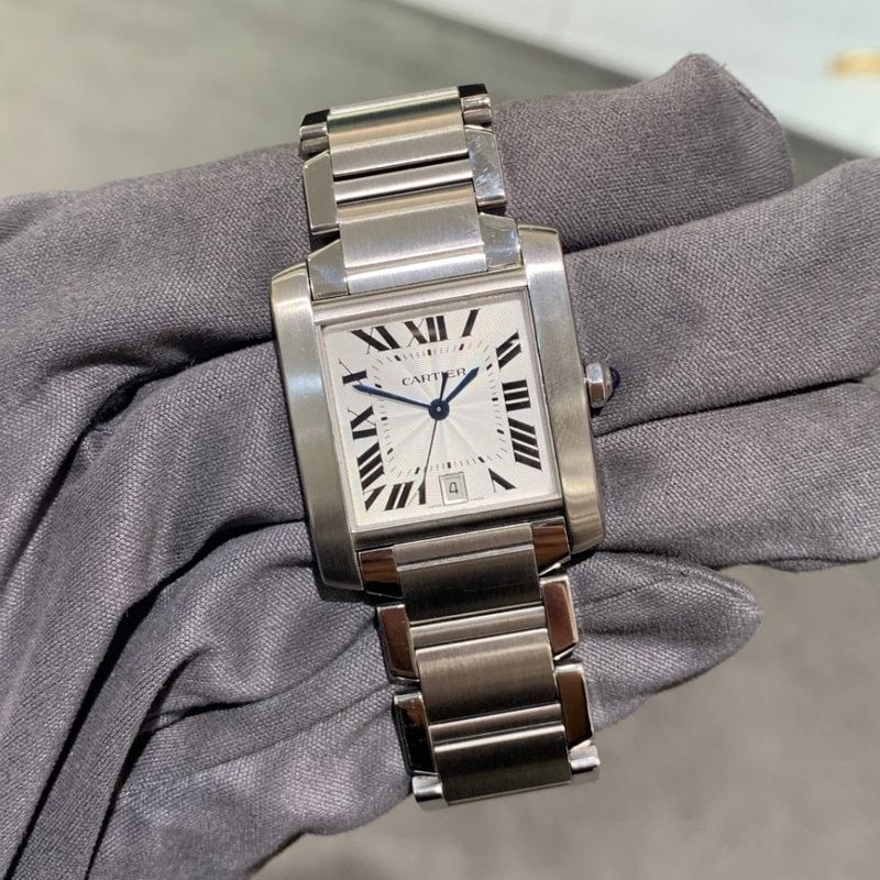 Pre-Owned Cartier Tank Steel Automatic Gents Watch 2302