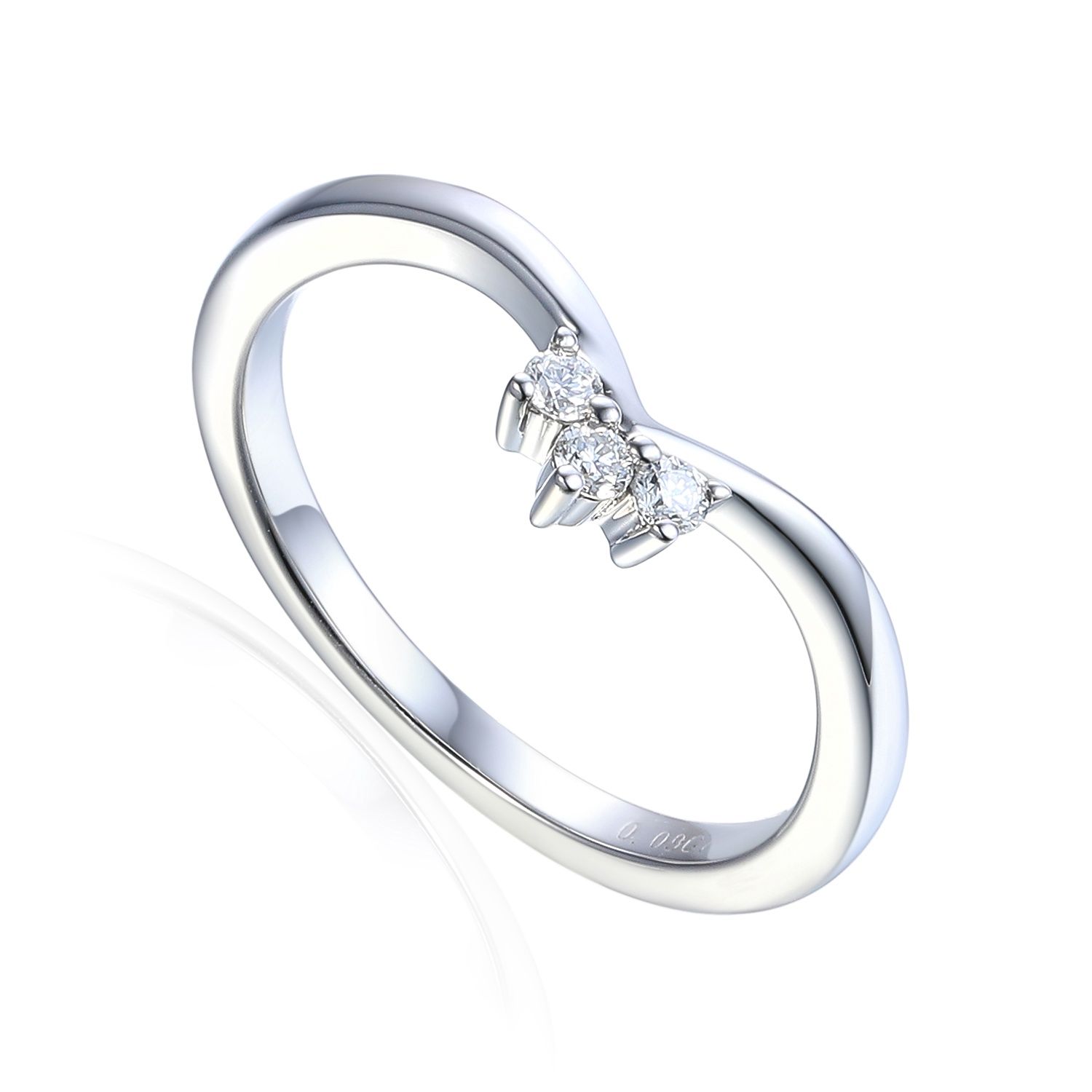 9ct White Gold 0.09ct Diamond Crown Ring with Platinum Jubilee Hallmark, Metal: 9ct White Gold