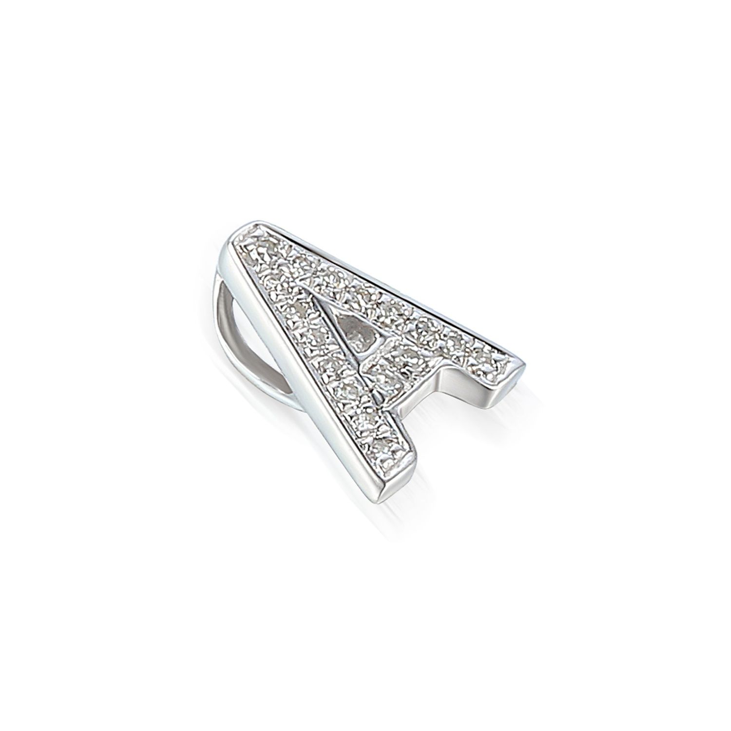 9ct 0.04ct Dia Initial A Pendant, Metal: 9ct White Gold, Initial: A