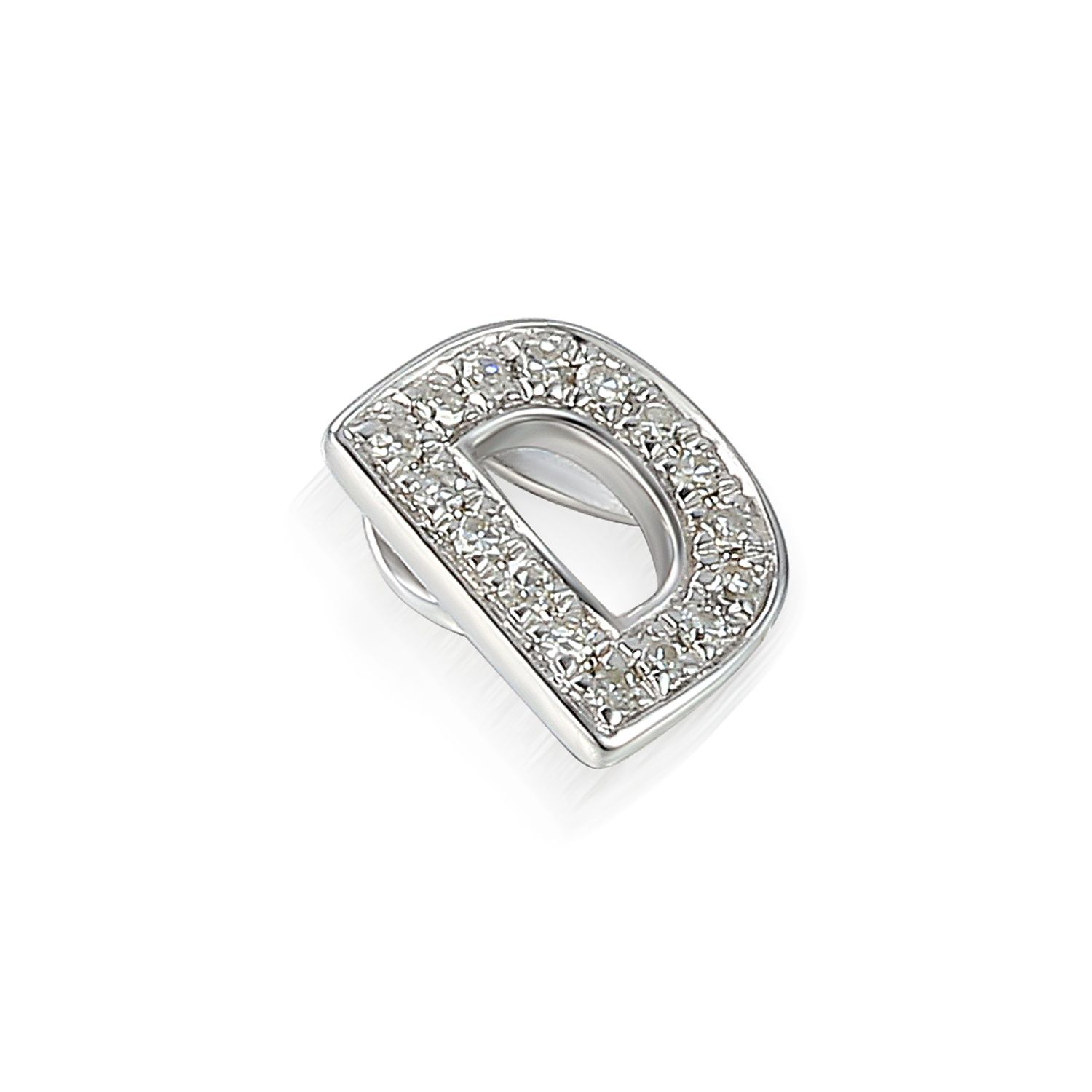 9ct Gold 0.04ct Dia Initial D Pendant, Initial: D, Metal: 9ct White Gold