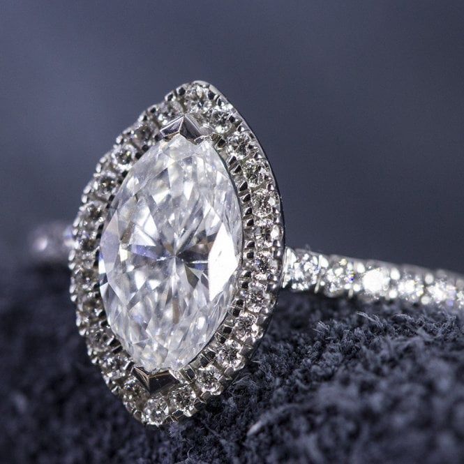 Platinum 1.80ct Marquise Cut Diamond Ring