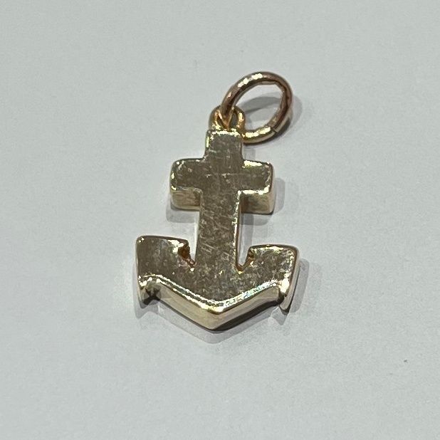 9ct Yellow Gold Solid Anchor Vintage Charm 1.5g