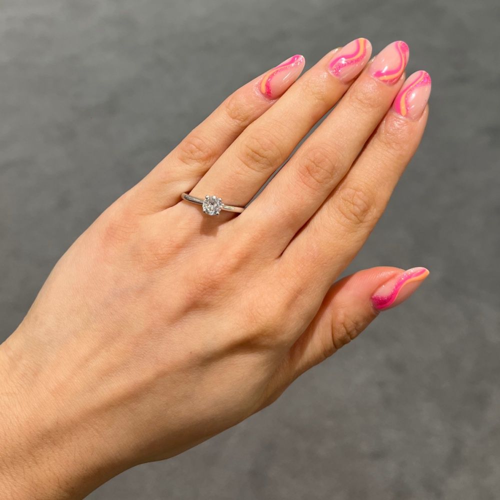 Platinum 0.51ct F SI1 Solitaire Diamond Ring