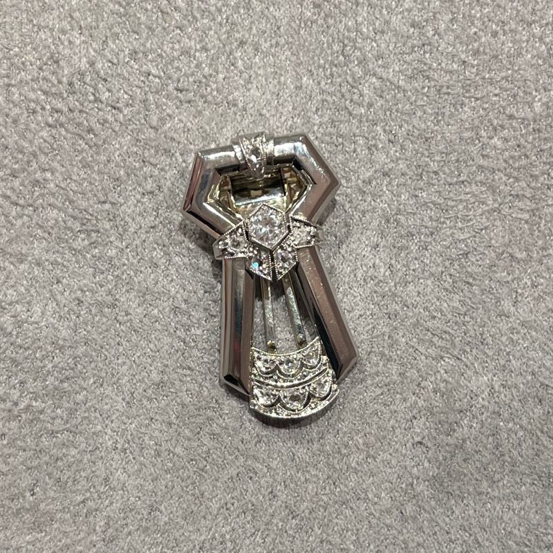 Pre-Owned 18ct Stamped Art Deco 0.25ct Diamond Hair Clip