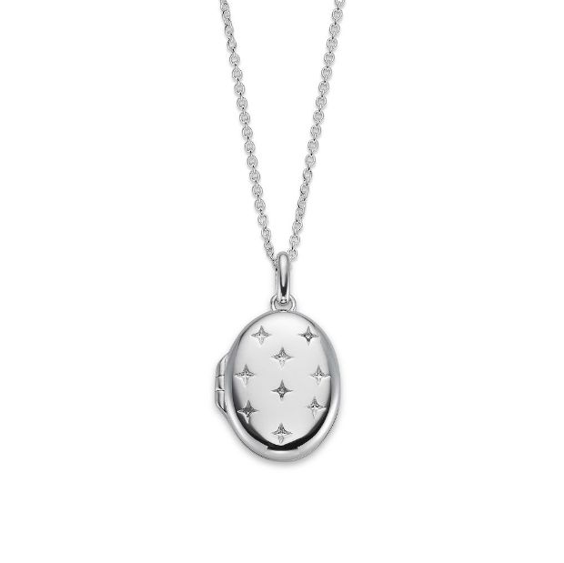 Taylor - Silver Diamond Star Locket
