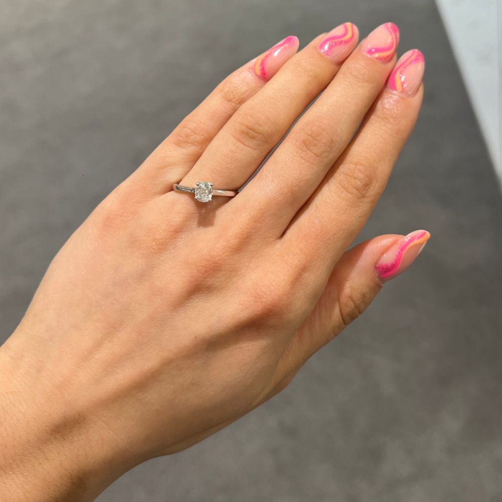 18ct White Gold 0.67ct K SI Solitaire Ring