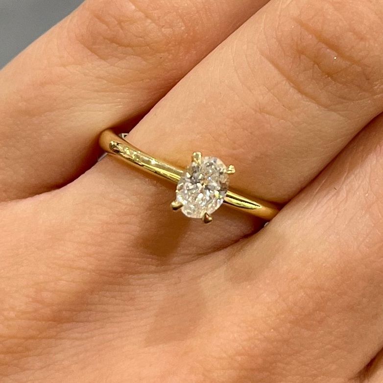 18ct Yellow Gold 0.50ct Oval Diamond Solitaire Ring