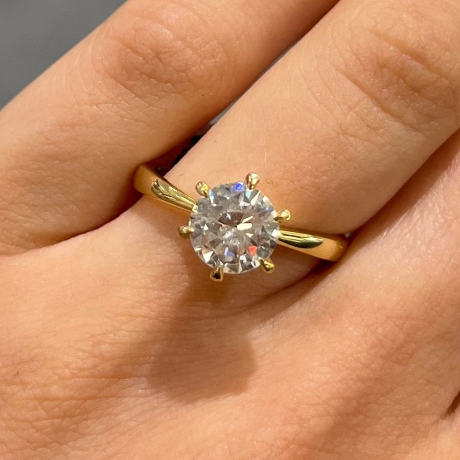 18ct Yellow Gold 1.29ct Diamond Solitaire Ring