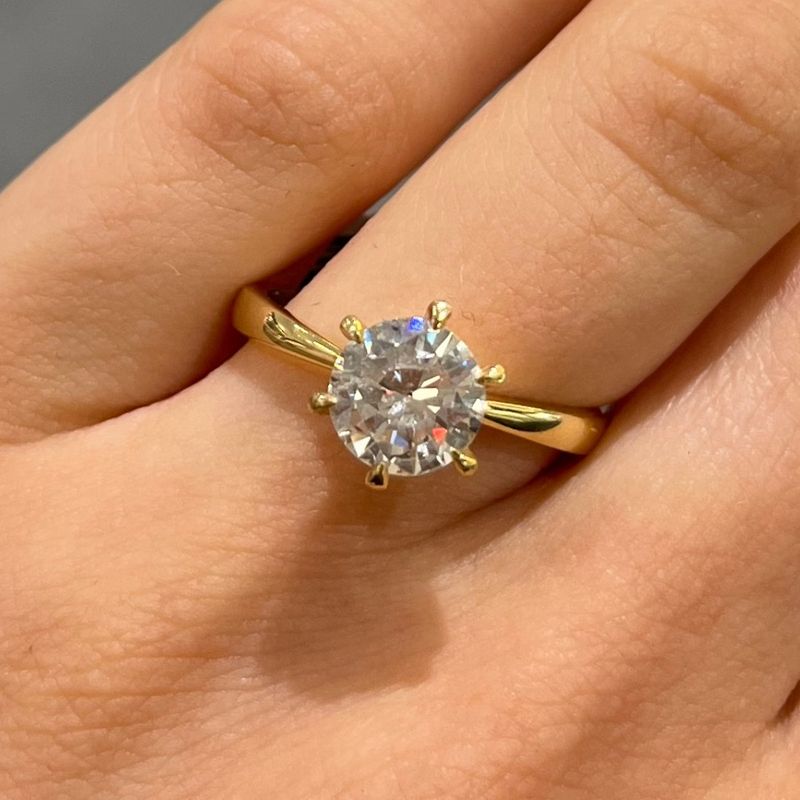 18ct Yellow Gold 1.29ct Diamond Solitaire Ring