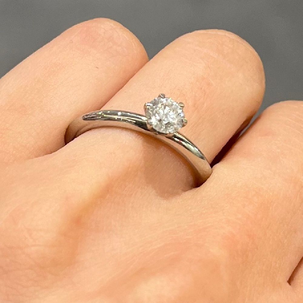 Platinum 0.50ct Round Brilliant Cut Diamond Solitaire Ring