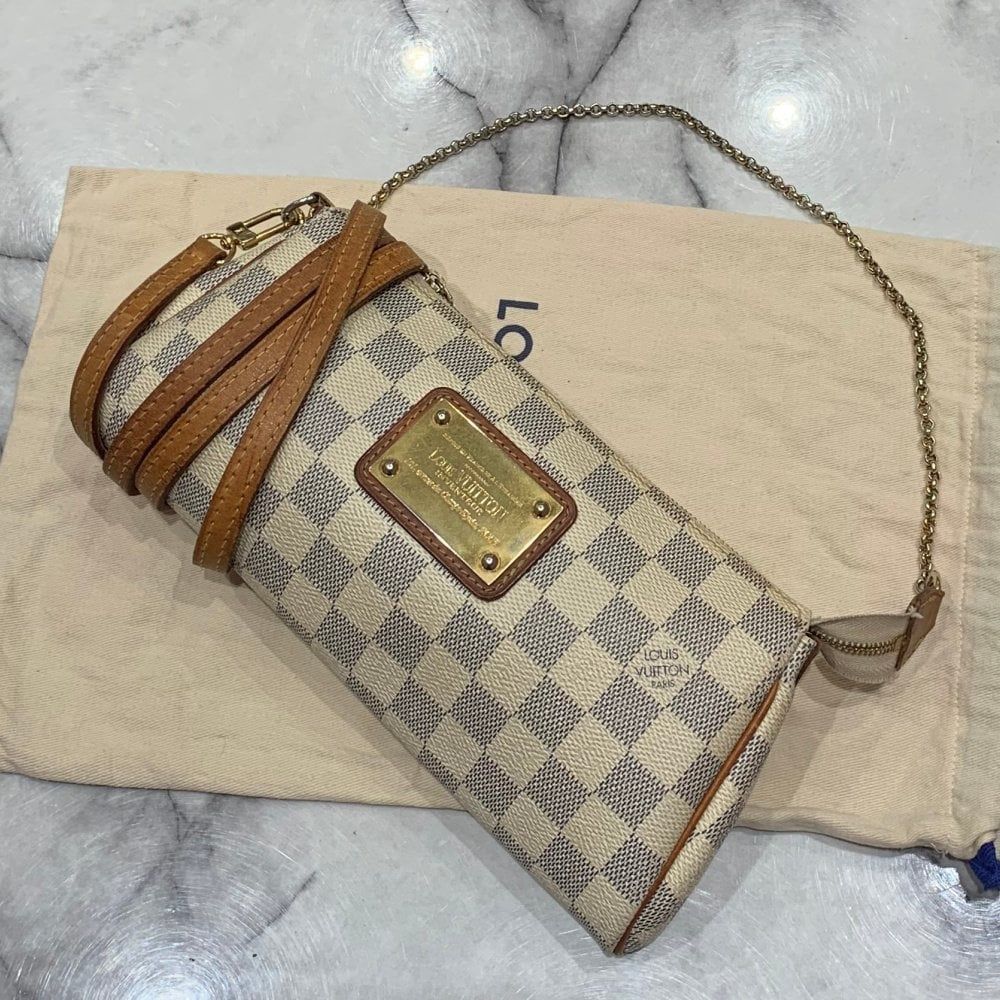 Pre-Owned Louis Vuitton Eva Shoulder Bag in Damier Azure Canvas