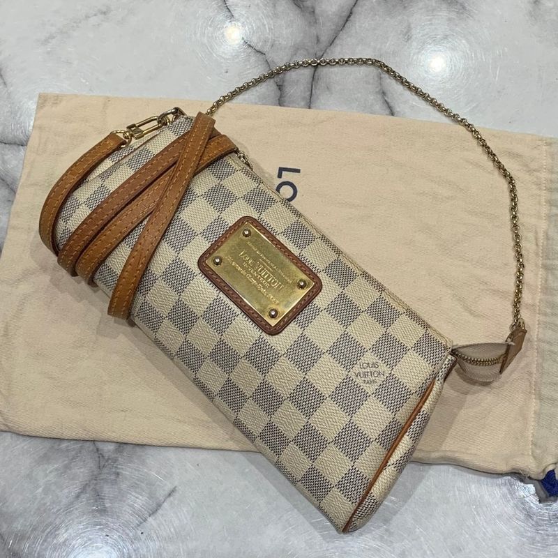 Pre-Owned Louis Vuitton Eva Shoulder Bag in Damier Azure Canvas