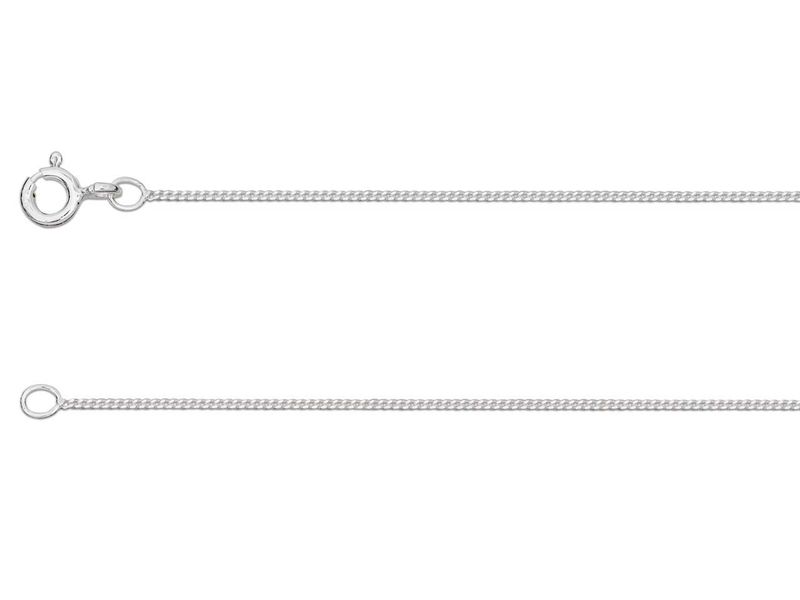 Sterling Silver 0.9mm Diamond Cut Curb Chain