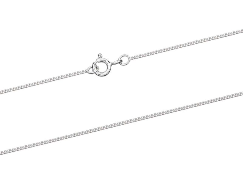 Sterling Silver 0.9mm Diamond Cut Curb Chain