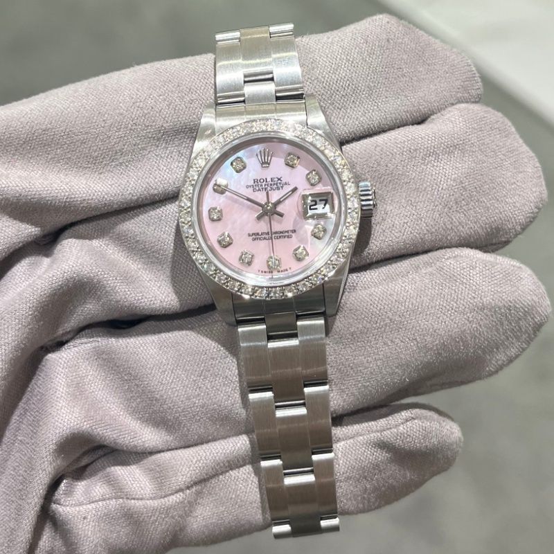 Rolex Oyster Perpetual Custom Diamond Ladies Steel Datejust 79160