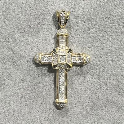 Pre-Owned 9ct Yellow Gold 0.25ct Diamond Cross