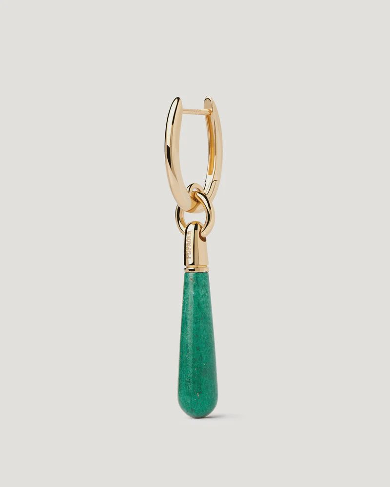 Green Adventurine Jupiter Single Hoop Earring