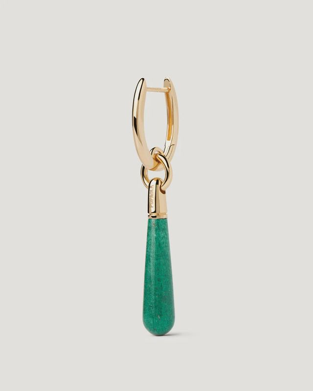 Green Adventurine Jupiter Single Hoop Earring