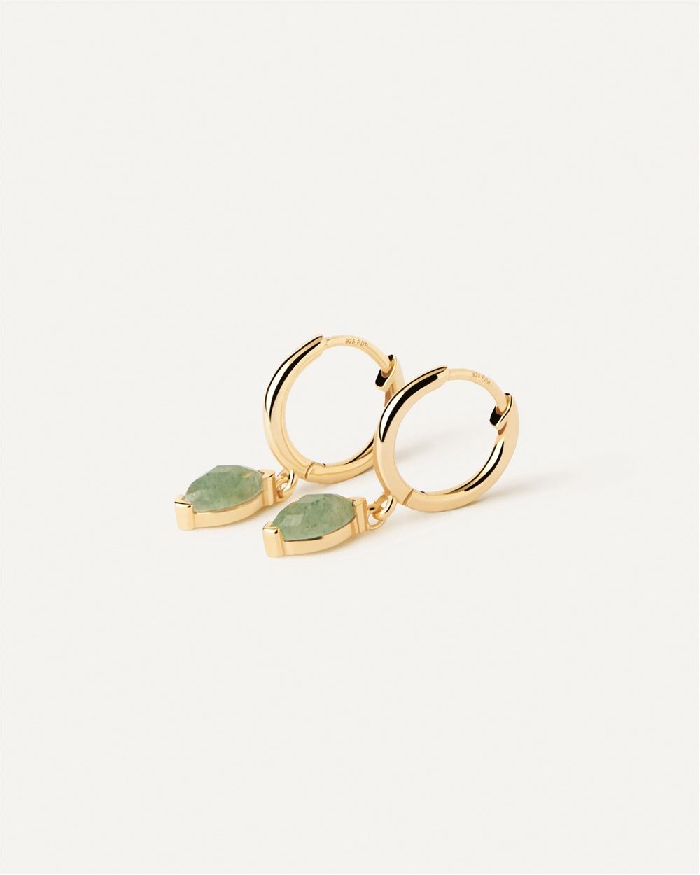Green Aventurine Nomad Hoop Earrings