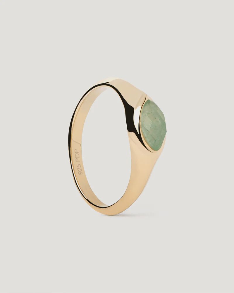 Green Aventurine Nomad Stamp Ring
