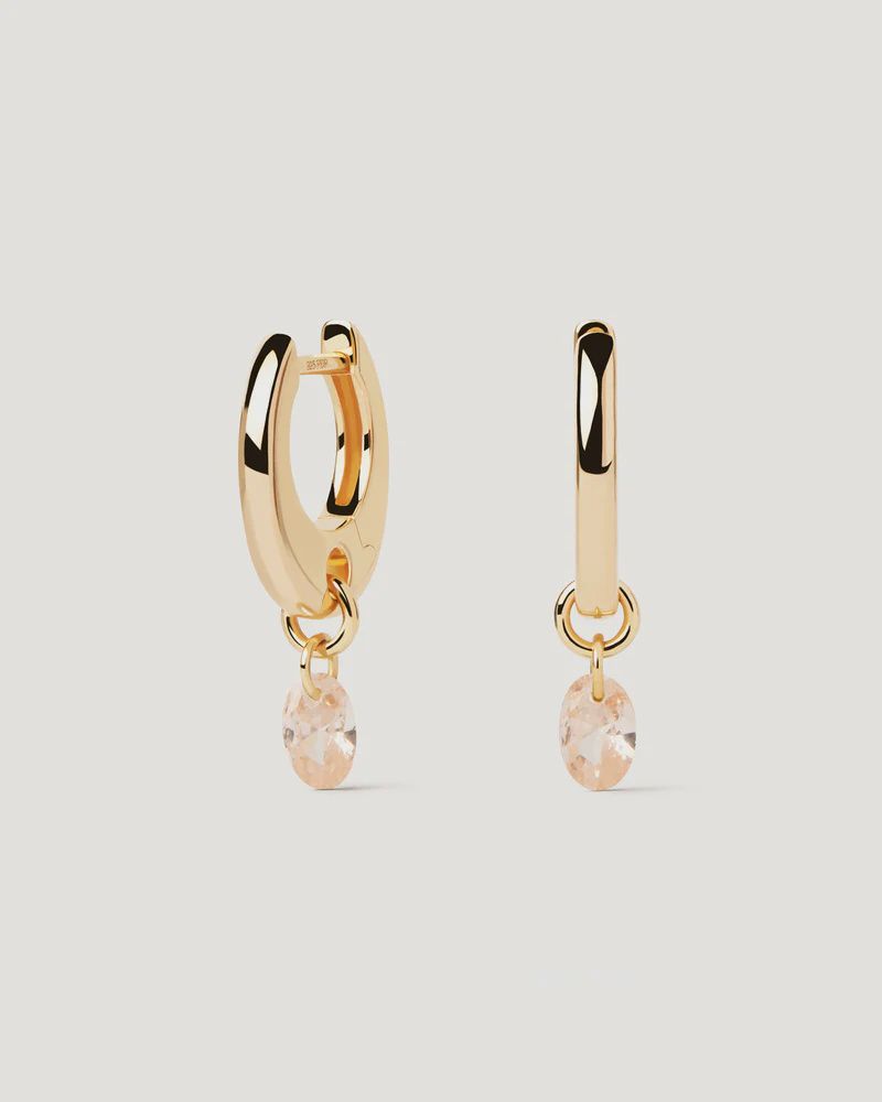 Peach Lily Hoop Earrings