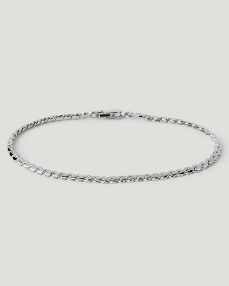 Serpentine Silver Chain Bracelet